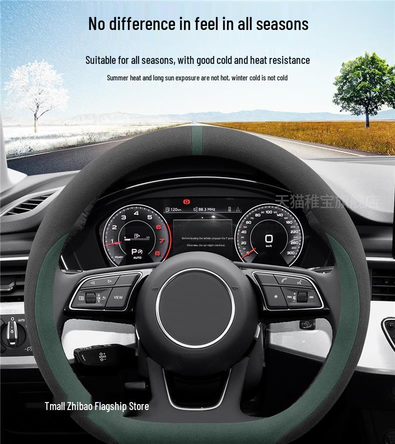 Changan Deepal L07 Ultra-Thin Suede Steering Wheel Cover for Winter 2025/26 - Sweat-Absorbent Car Interior Decor