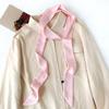 Influencer Style Silk Scarf: Hair Tie, Solid Color, Long & Narrow, Korean Style Necktie, Flowing Ribbon for Women
