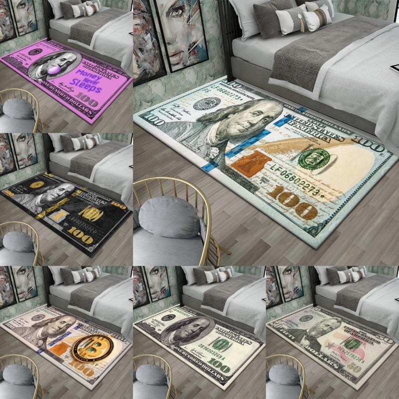 Tappeto Tappetino Tappeto Stampa Banconote Dollari Colorato Creativo Grande Area Camera da Letto Ingresso Antiscivolo Resistente alle Macchie Decorazione per la Casa