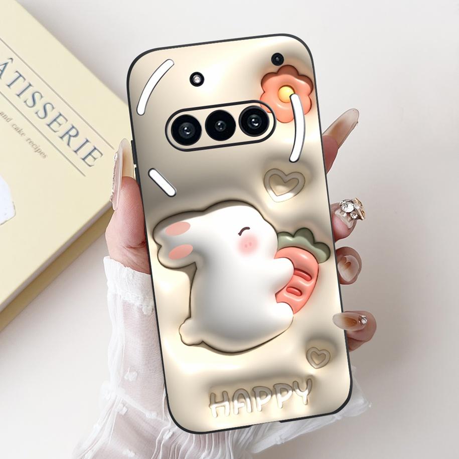 For Nothing Phone 3A A059 Case Cute Cartoon Panda Astronaut Soft Silicone Matte Black Cover For Nothing Phone3a Pro A059P Fundas