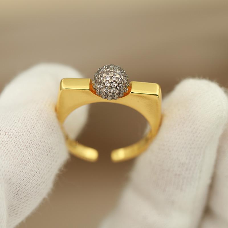 New Sight Accessories Zirconia Metal Beads Open Rings for Women Luxury Crystal Waterdrop Wedding Engagement Rings