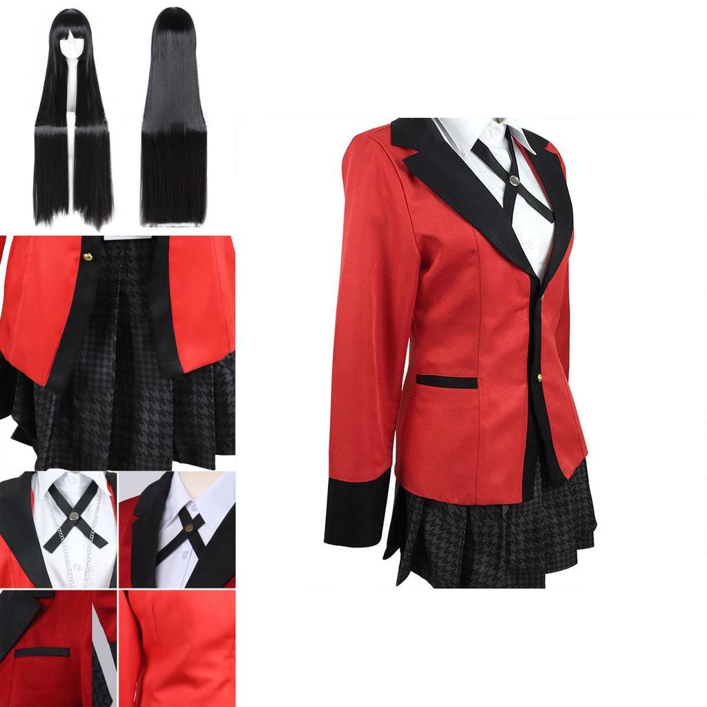 Atmungsaktives Kakegurui Jabami Yumeko Cosplay-Kleid, ideal für Halloween und Karneval