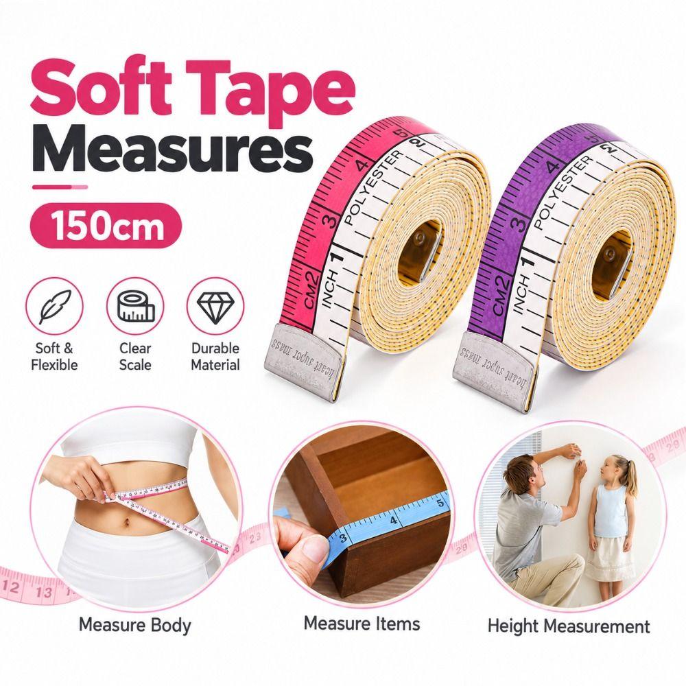 Double-Sided Markings Body Measuring Ruler 150cm Flat Ruler for Sewing and Body Measurements