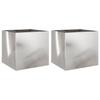 Planters 2 Pcs Silver 42 X 40 X 39 Cm Stainless Steel