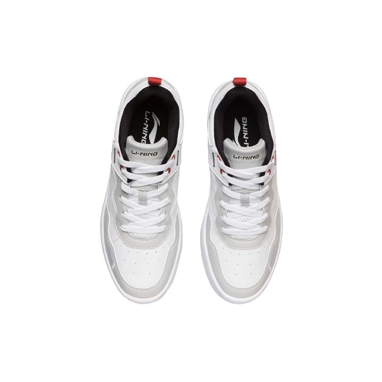Li Ning Xian Chu Comfortable Breathable Non-Slip Wear-Resistant Low-Top Skate Shoes Men Sneakers White Light-Gray AGCR315-3