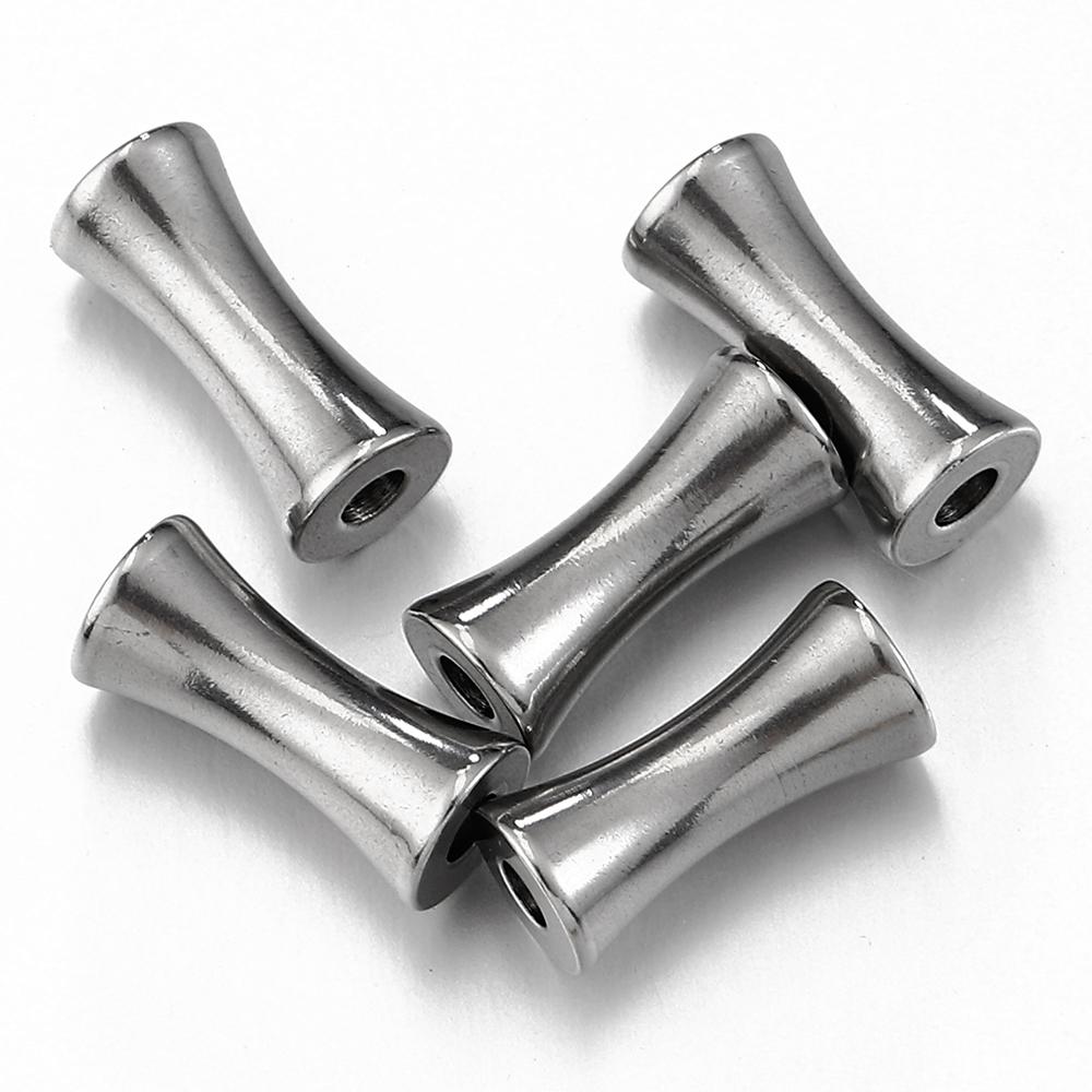 10pcs Stainless Steel Loose Spacer Tube Beads Barrel Drum Charms Pendants for Necklace Bracelet Jewelry Making DIY Handmade