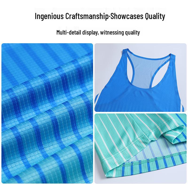 Quick-Dry Breathable Marathon Vest - Digital Print Sleeveless Running Tee