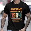 Vintage 1984 Birthday Cotton T Shirts for Men Women Short Sleeve Clothing Retro Tshirts Born In 1984 Clothes for Men Tops Tee