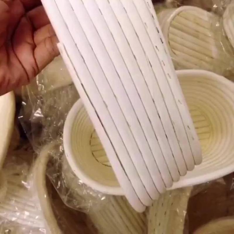 Round Bread Proofing Basket Oval Natural Rattan Fermentation Basket Baking Mold With Cloth Liner