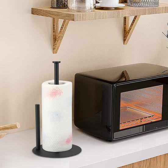 Vertical Tissue Holder Paper Towel Stand with Anti-Slip Weighted Base Kitchen Countertop