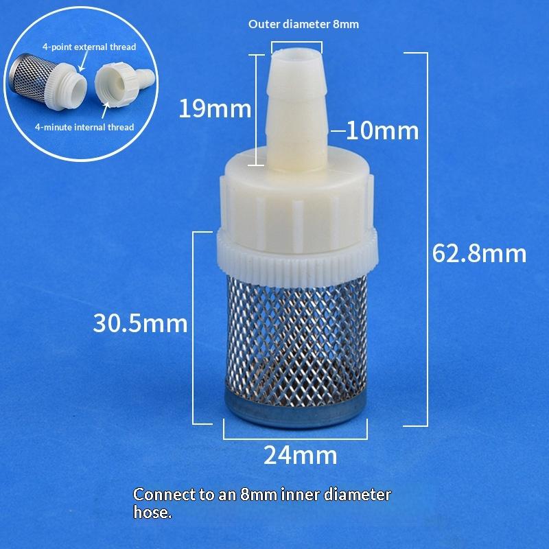 VP 1/3Pcs New 4mm 6mm 8mm 10mm 12mm 14mm 16mm 20mm Hose Stainless Steel Filter For Fish Tank Aquarium Garden DIY Accessories