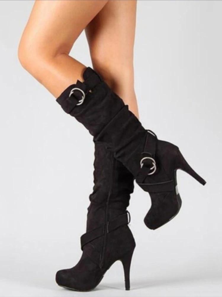 Women Boots Retro Sexy Over The Knee Long Boots Thin High Heel Boots Platform Women Shoes Plus Size  De Mujer Bota
