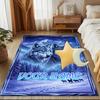 1PC Custom Name Wolf Pack Winter Night Theme Floor Mat Ideal for Living Room, Game Rooms, Office, Bedroom, Office Floor Mat , Floor Mats for Home