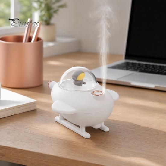 Decorative Humidifier Desktop Humidifier, Airplane Shaped with Light, Portable 220ml Water Adjustable Spray Tank Capacity Quiet Operation for