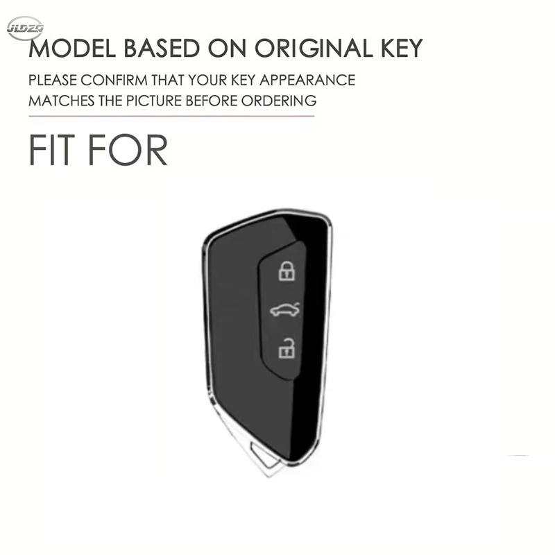 Leather Car Key Case Cover For Volkswagen Golf 8 MK8 ID.3 ID.4 Cupra Skoda Octavia A8 SEAT Leon MK4 2020 2021 Formentor Tarraco