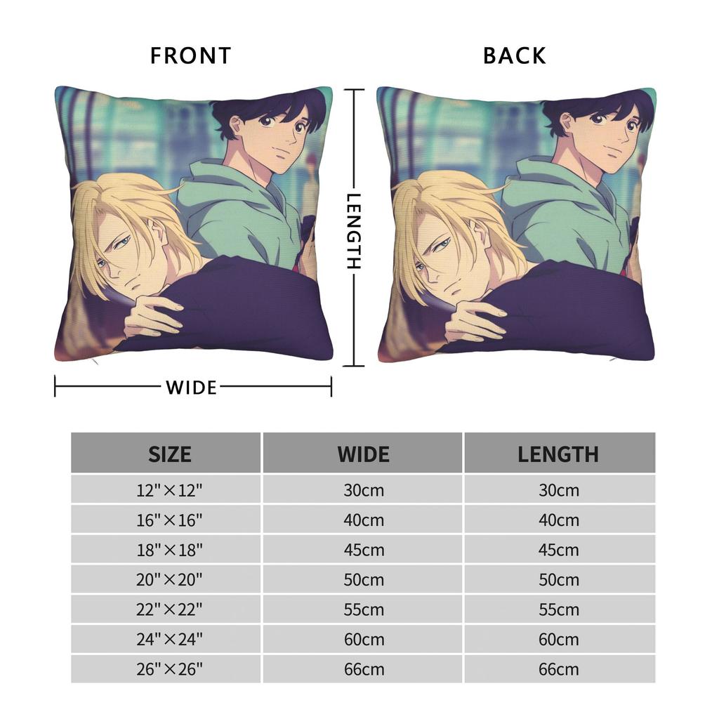 Decorative Pillow Covers Banana Fish Anime Accessories Bed  Pillow Case Cover Zipper Multi-Size