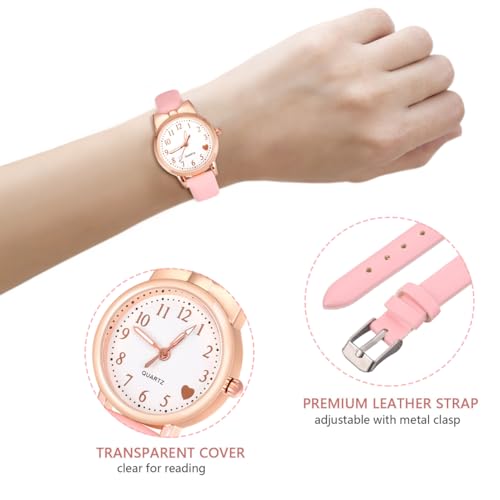 POPETPOP Girls' & Boys' Sports & Student Watches, Luminous, Waterproof, Analog, Fashionable, Cute, Pink