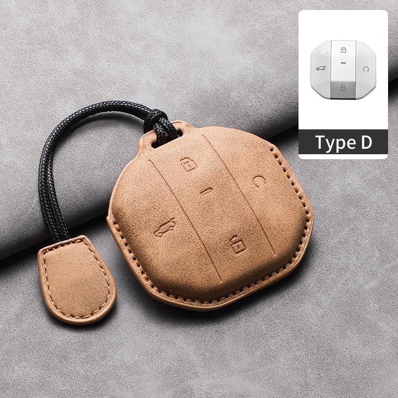3D Suede Leather Car Remote Key Case For Jetour Freedom T1 Jetour Freedom T2 Traveller Smart Remote Key Shell Accessory