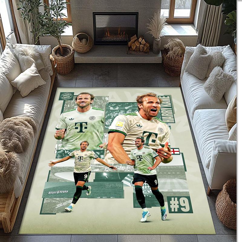 Harry Kane Printed Flannel Area Rug Non Slip Soft Polyester Floor Carpet Indoor Decor Mat for Bedroom Living Room Sofa