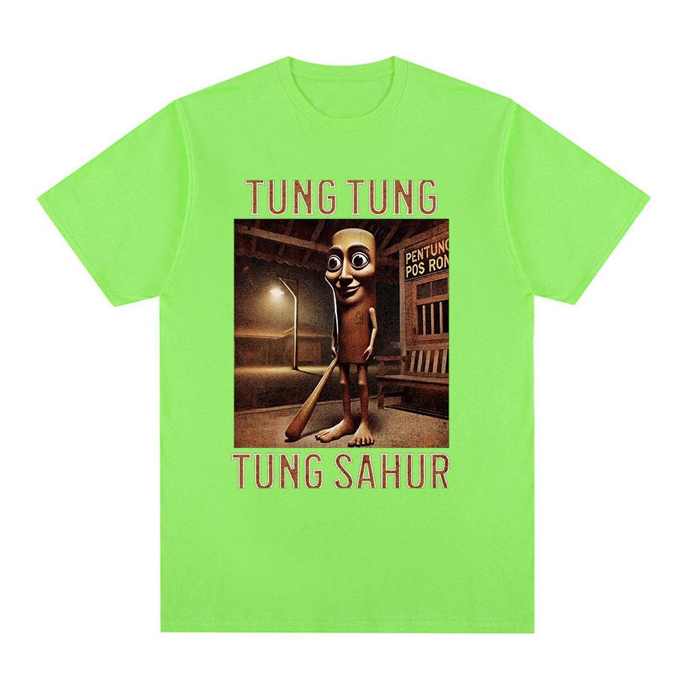 Tung Tung Tung Sahur T-shirt Meme Divertente Brainrot Italiano Abbigliamento Uomo Moda Magliette Umoristiche Estive Cotone Girocollo Top T-shirt
