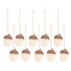 10Pcs White Felted Pine Cone Acorn Garland Christmas Hanging Nament Craft Supplies Festive Party Decorations Xmas Tree