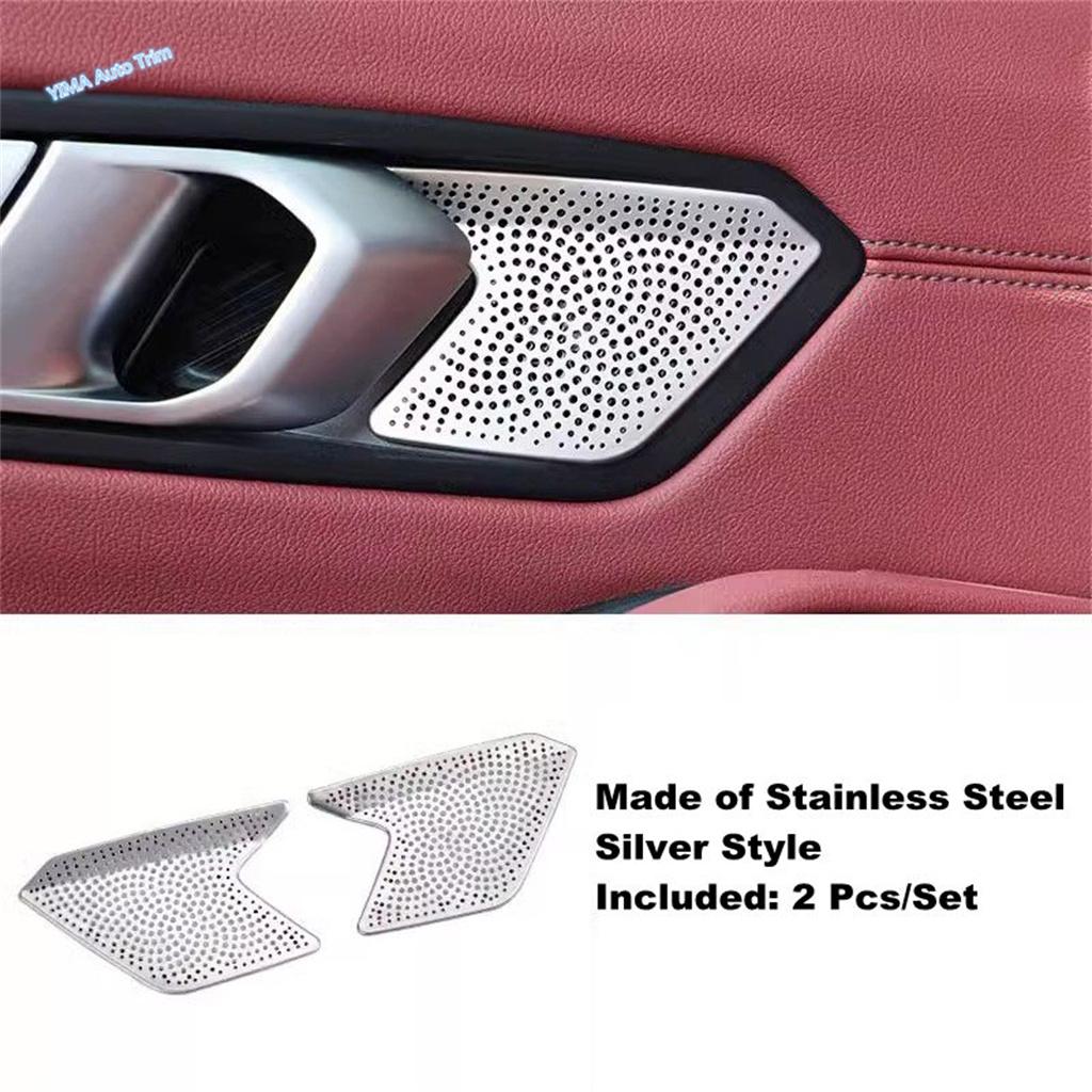 Stainless Steel Car Inner Handle Bowl Audio Tweeter Speaker Loudspeaker Cover Trim Accessories For BMW 3 Series G20 - 2024