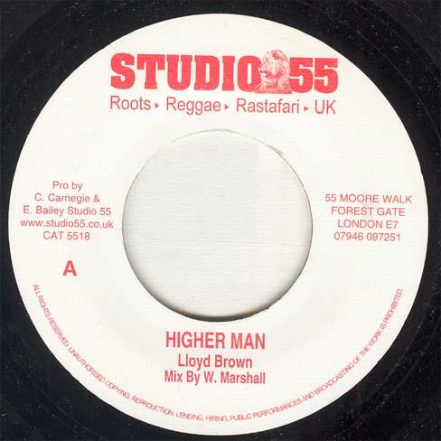 7inch Record LLOYD BROWN Higher Man CAT5518 Studio 55 UK Reggae Ska Dub Used