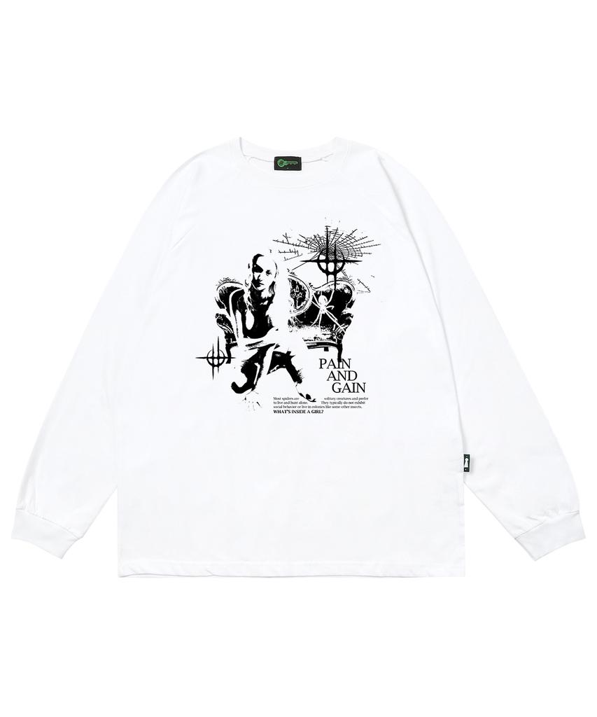 ESCAPEFROM Black Pain And Gain Print Long Sleeve White