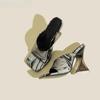 Fashion Camouflage Transparent Strange High Heels Woman Slippers Sandals Square Toe Mules Lady Pumps Slides