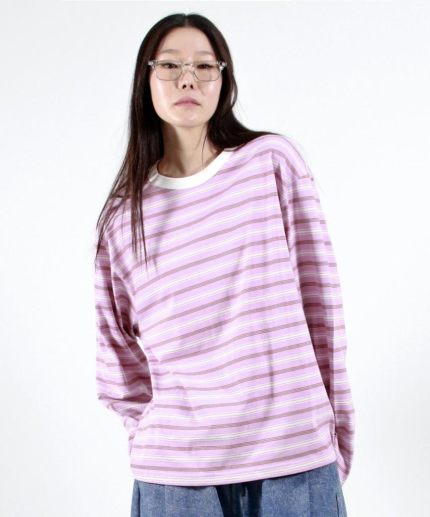 Deumakeu Multi Stripe Long Sleeve Tee - Pink