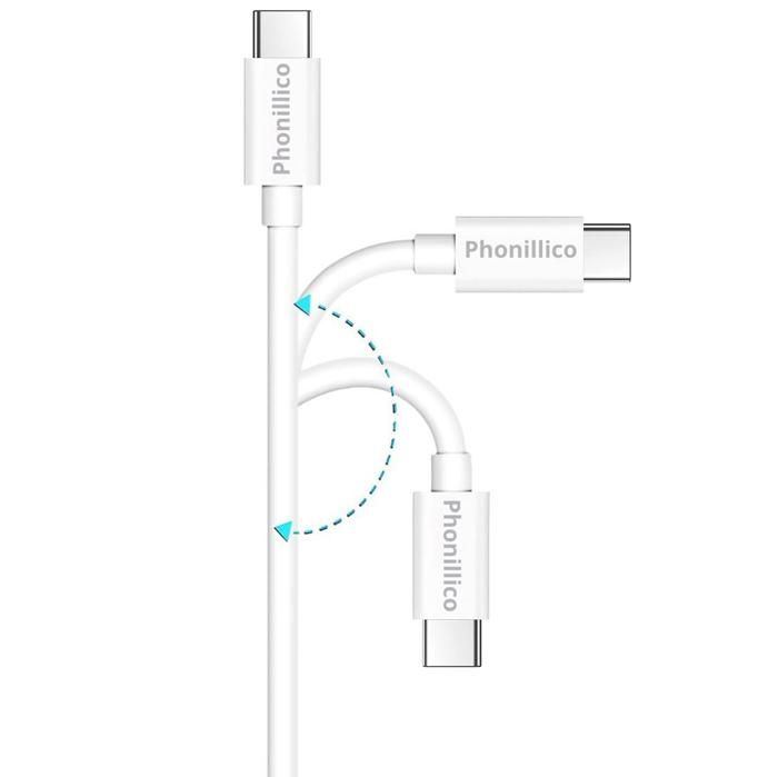 Cable for Jebra Elite Enhance/Evolve2 65 - White USB-C Cable 3 Meters Phonillico