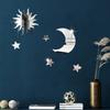6PCS Diy Bedroom Living Room Can Star Moon Be Removed Wall Stickers Combination Mirror Acrylic Stereo Self Adhesiv