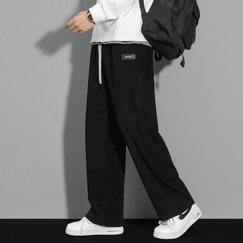 Corduroy Men's Pants Casual Pants Winter New Fleece Thickened Trend Loose Straight Sports Trousers