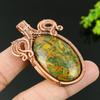 Natural Bamboo Jasper Gemstone Handmade Copper Wire Wrap Pendant 2.17 D3e15