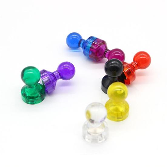 10Pcs Magnetic Push Pins Strong Suction Multi-purpose Mini Colorful Transparent Refrigerator Magnets Thumbtacks for School