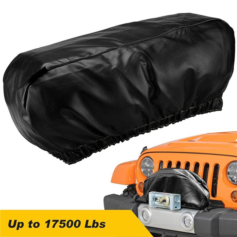 ABLZ-5X Winch Cover Heavy Duty Waterproof Winch Protection Cover Dust-Proof Universal Winch Cover For Up To 17500 Lbs