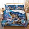 Set Copripiumino Trapunta Morbida Lupo Singolo Matrimoniale Queen King Size Set Biancheria da Letto