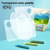 Ergonomic Art Mixing Board Acrylic Paint Palette, Clear Artist Tray with Thumb Hole, Non-Stick Oil Lightweight Painting Palette for Acrylic,