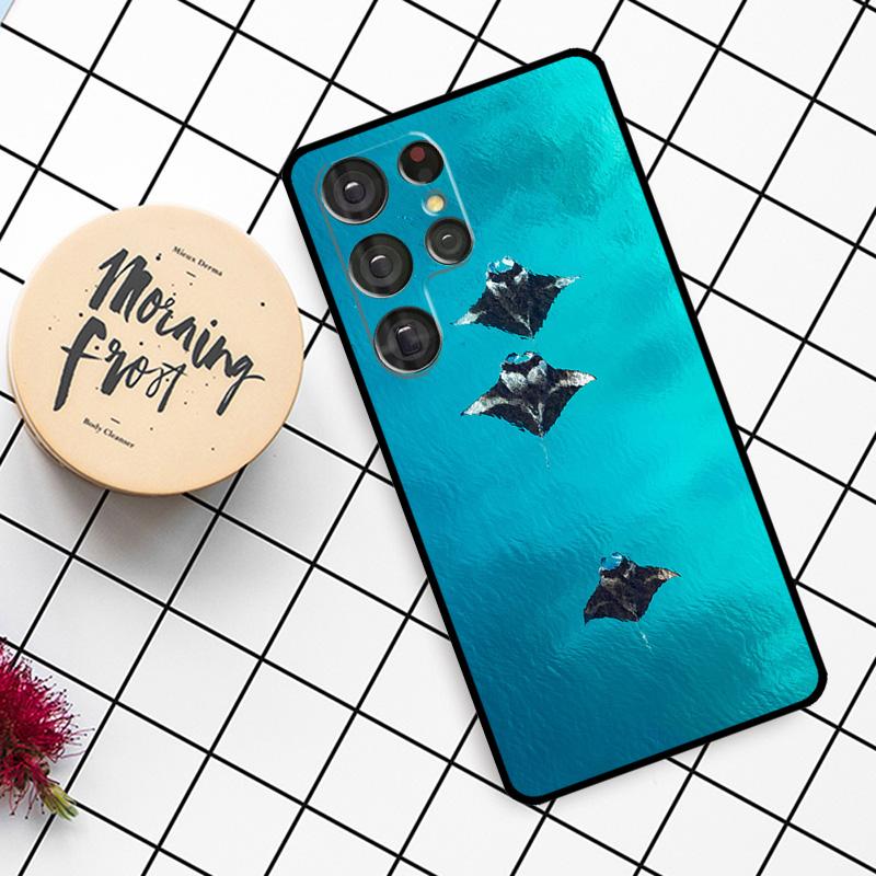 Capa Animal Raia Manta Para Samsung Galaxy S21 S22 S23 S24 S25 Ultra S9 S10 S25 Plus S25 FE S20 FE Capa de Telefone