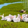 Mini Animal Craft Miniature Rabbit Figurine Fairy Garden Resin Bunny Statue Micro Landscape