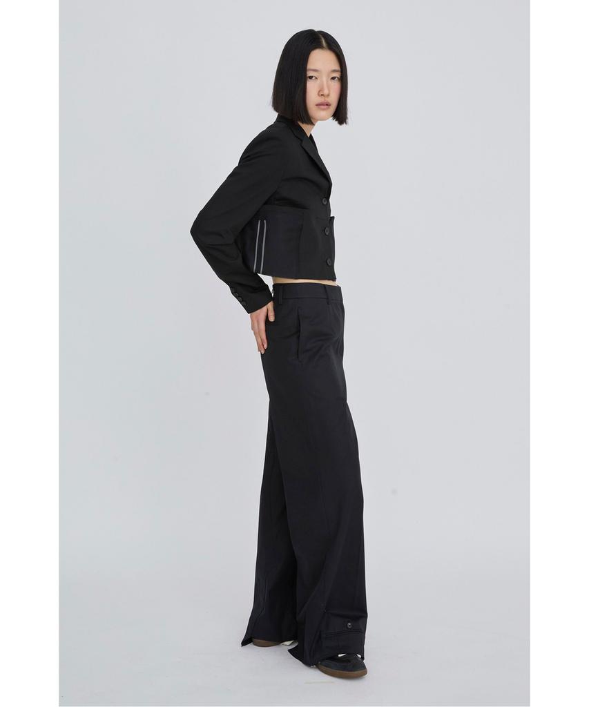 RECODE Layered Waist Panel Detail Hem Pants Rqpas26525Bkx