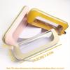 Portable Makeup Pouch with Transparent Window TPU Material Zippered Cosmetic Bag for Lipstick/Brush/Pen Lightweight Travel