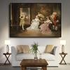 Vintage European Party Palace Portrait Oil Painting Posters and Prints Canvas Pop Art Scandinavian Wall Picture for Living Room