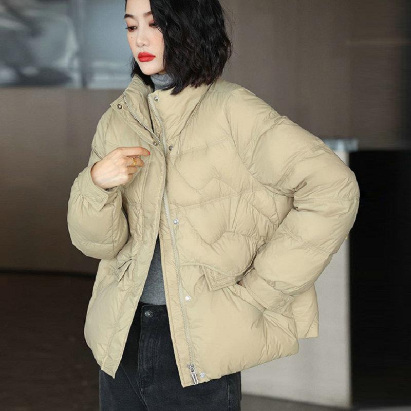 Down Jacket Women'S Short Winter Women'S Duck Down Fashion Jacket Plus Stand Up Collar