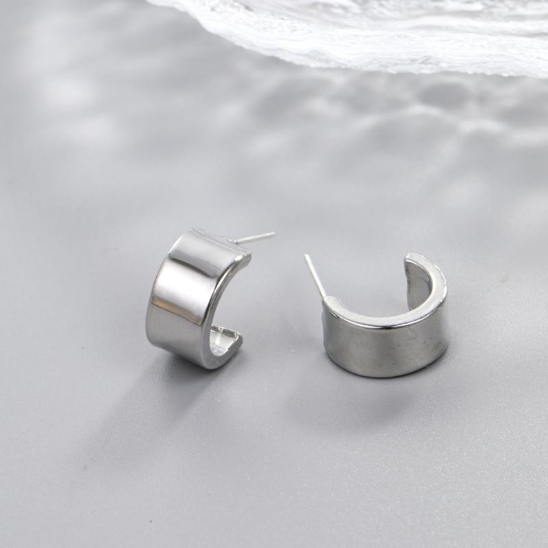 Simple Pea Shaped Alloy Silver Gold Color Drop Earrings For Women Korean Fashion Jewelry Party Girls Unusual Accessory