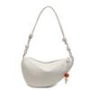 New Niche Kettle Crescent Moon Hand Carry Armpit Bag Solid Color Woven Shoulder Dumpling Bag Fashionable Versatile Messenger Bag