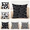 Black And White Abstract Print Cushion Cover Linen Pillowcase Soft  for Sofa Bed Home Room Decor