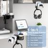 KDD 5-in-1 Desk Organizer with Rotating Headphone Stand, Detachable Controller Holder, Pen Holder, and Cup Holder - Desktop Storage for Cups, Phones,