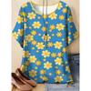 Comfortable Versatile Women's Top Casual Flower Print Short Sleeve Fashion T-Shirts Women’s