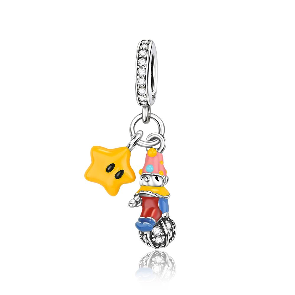 925 Silver Gothic Horror Cartoon Clown Series Beads Pendant Charm Fit Original Charm Bracelets Women DIY Jewelry Gift
